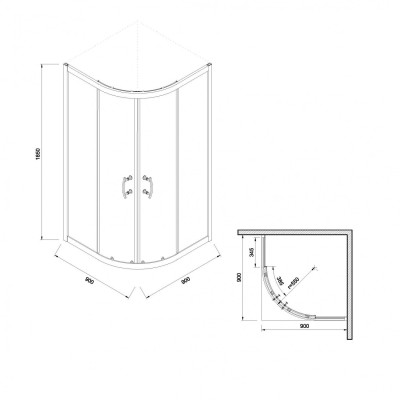 Душова кабіна Cersanit Ineba 90x90