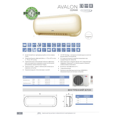 Кондиціонер спліт-система Cooper&Hunter AVALON CH-S09FTXB-G R32 Wi-Fi