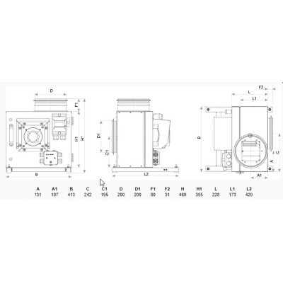 Кухонний витяжний вентилятор Salda KF-T120 F 250 EC